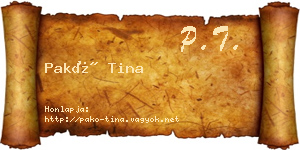 Pakó Tina névjegykártya